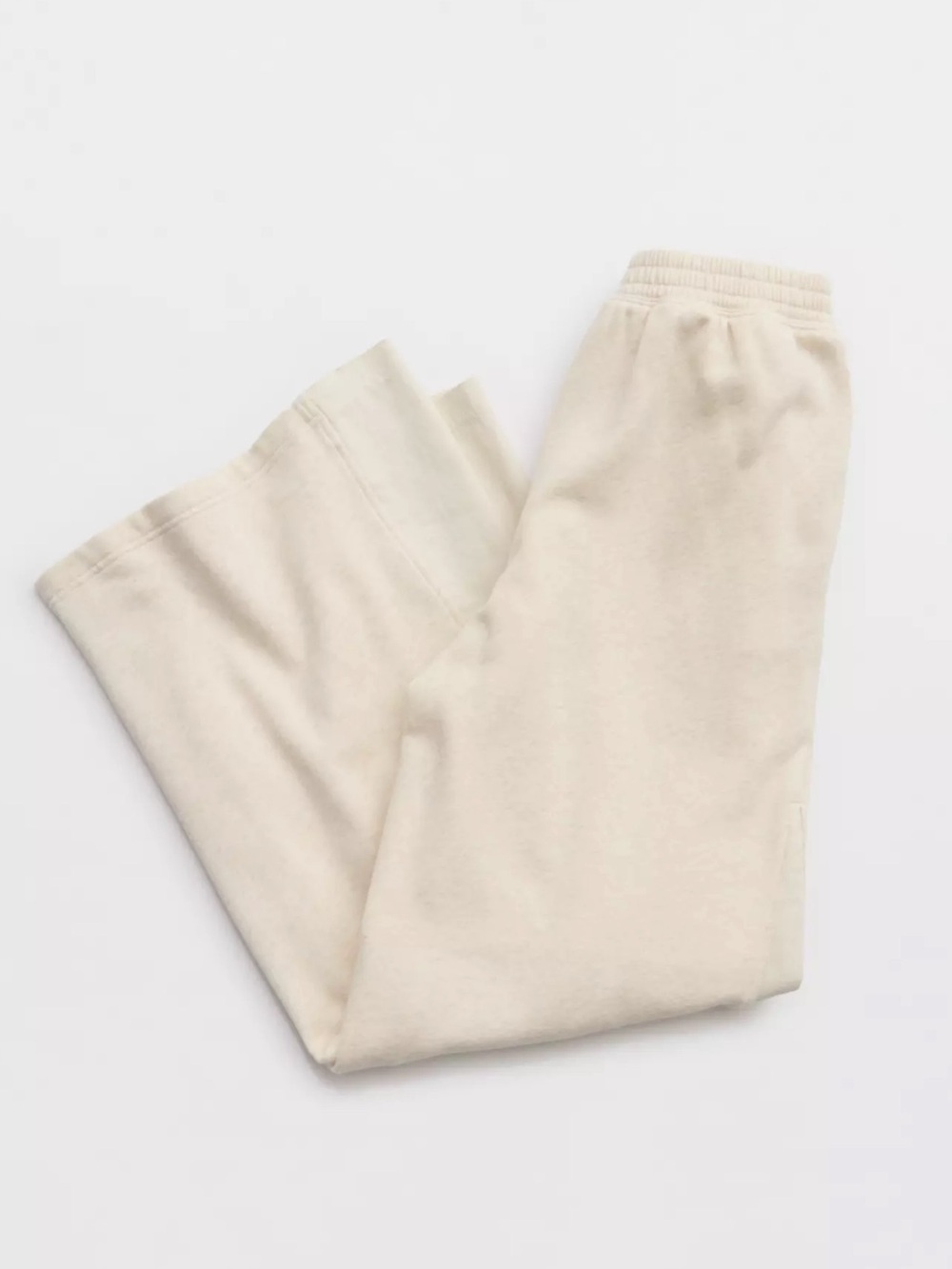 Aerie First Class Wide-Leg Trouser Pants Size XL Cream Cozy Chic Lounge travel